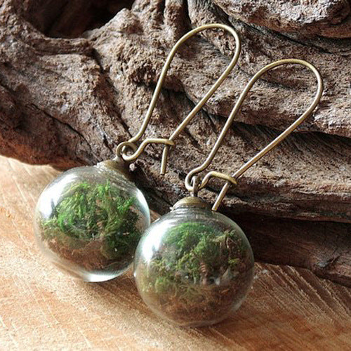 Small Fresh Transparent Glass Ball Earrings