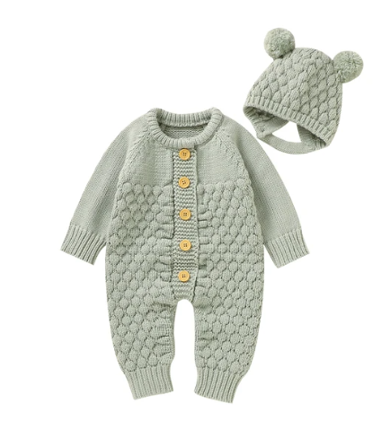 Infants And Young Children Cotton Thickened Pullover Jumpsuit