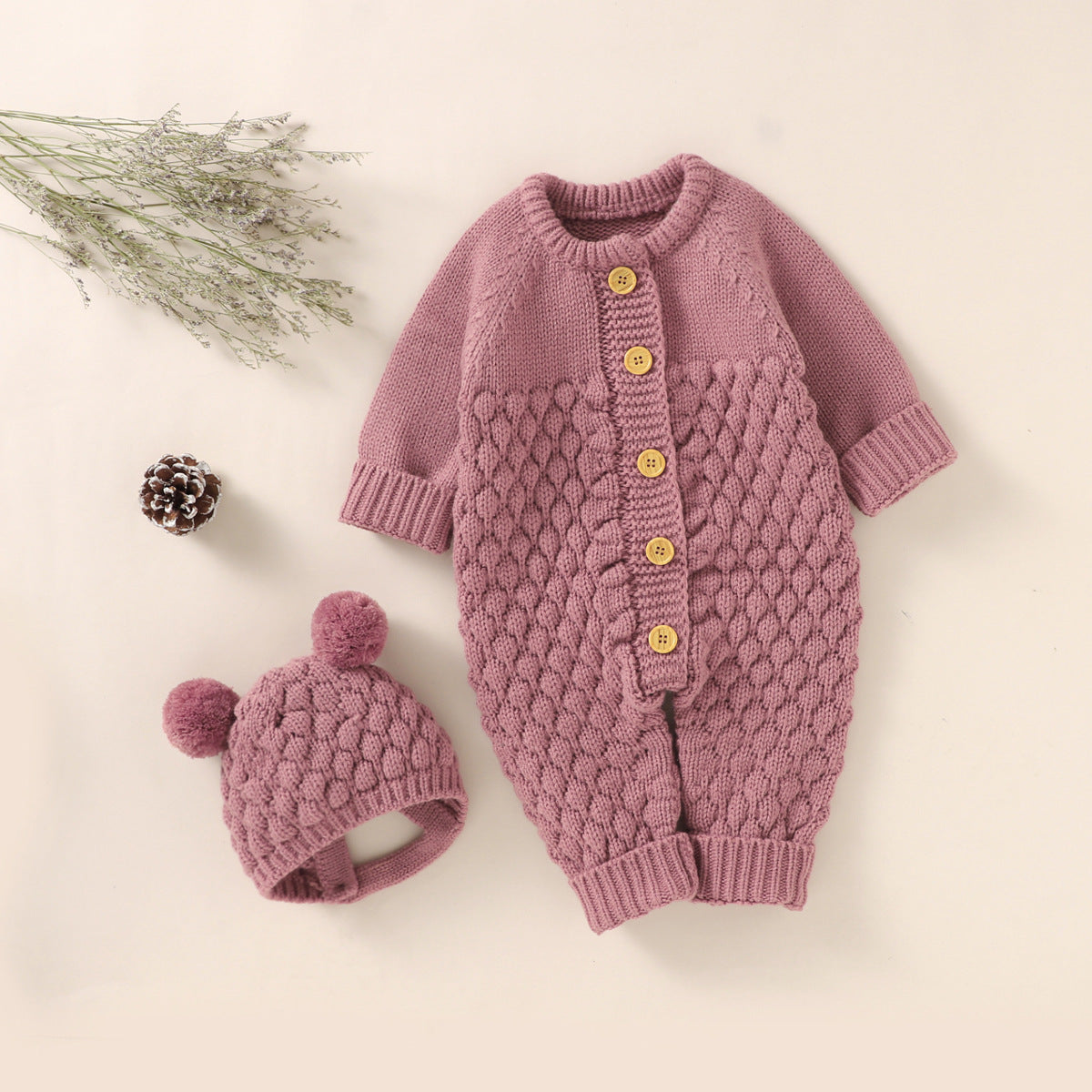 Infants And Young Children Cotton Thickened Pullover Jumpsuit