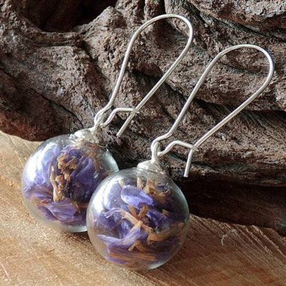 Small Fresh Transparent Glass Ball Earrings