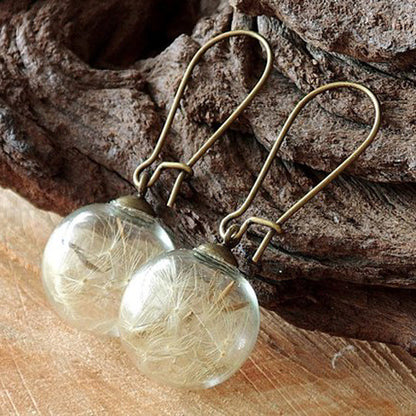 Small Fresh Transparent Glass Ball Earrings