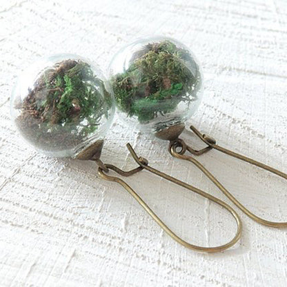 Small Fresh Transparent Glass Ball Earrings