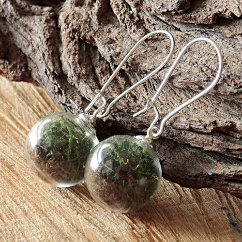 Small Fresh Transparent Glass Ball Earrings