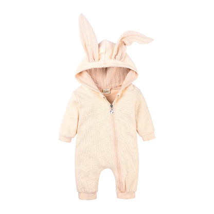 Baby Autumn And Winter Rabbit Ears Long Sleeve Romper