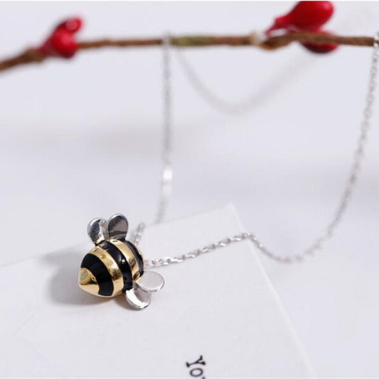 Dripping Bee 
Sterling Silver Earrings Necklace