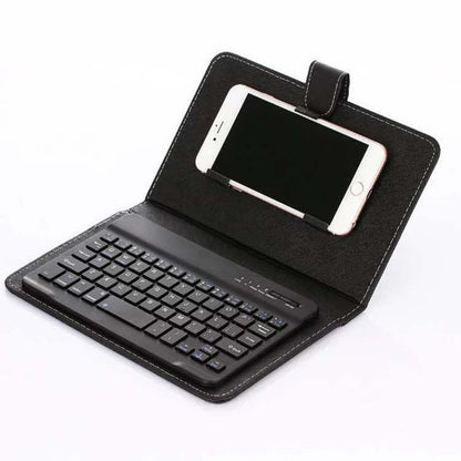 Mobile Phone Bluetooth Keyboard Leather Case