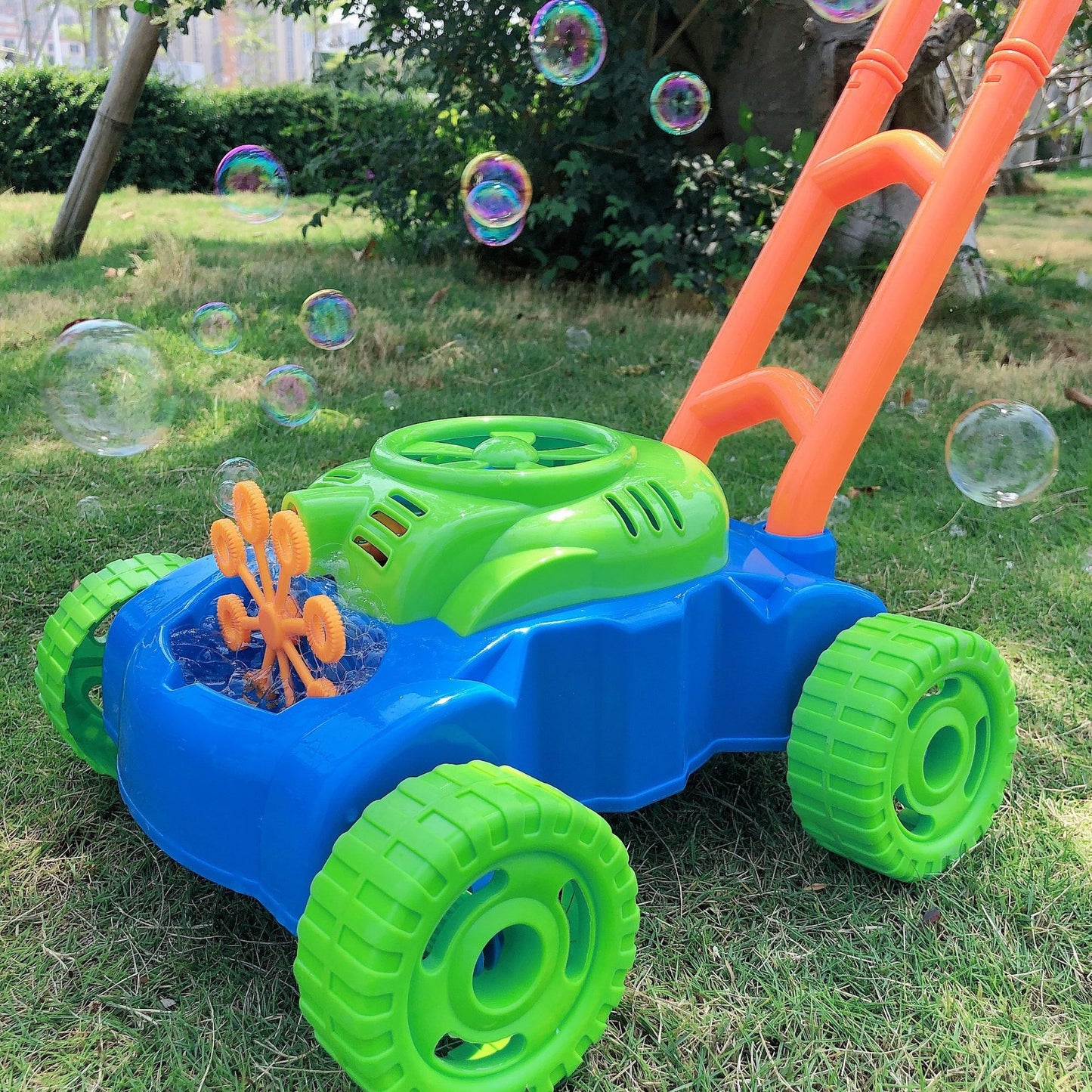 Parent-Child Outdoor Children's 
Hand Push Electric Blowing Bubble Weeder