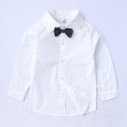 Boys Gentleman Vest White Shirt Striped Pants Three-piece Set