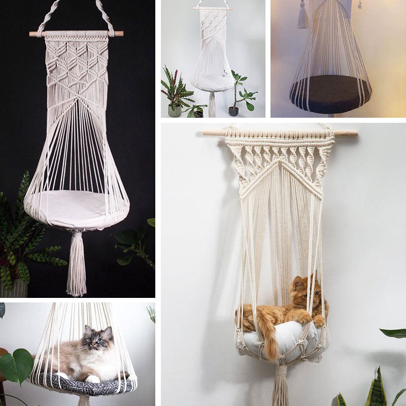 Pure Handmade Pet Woven Hanging Basket Swing