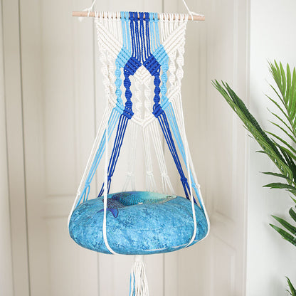 Pure Handmade Pet Woven Hanging Basket Swing