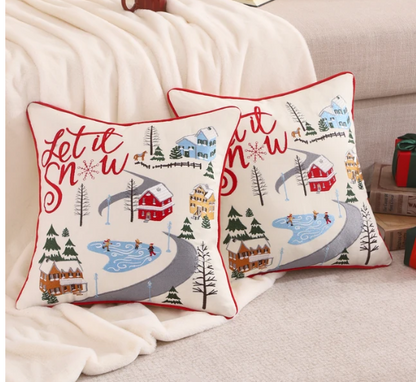 Christmas Tree Embroidered Pillowcase