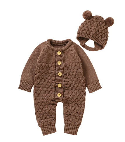 Infants And Young Children Cotton Thickened Pullover Jumpsuit