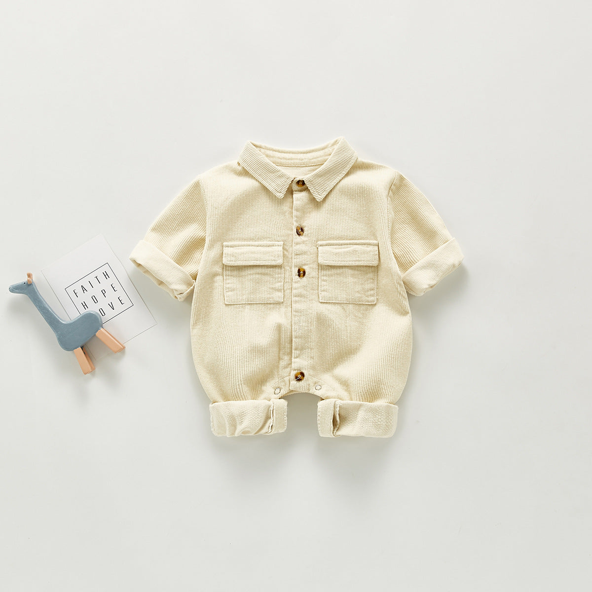 Infants Corduroy Casual Jumpsuit