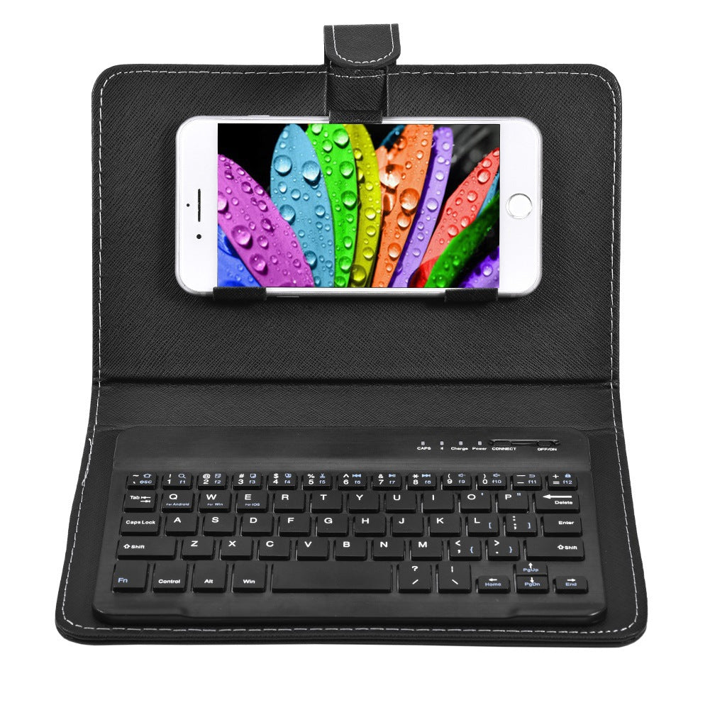 Mobile Phone Bluetooth Keyboard Leather Case