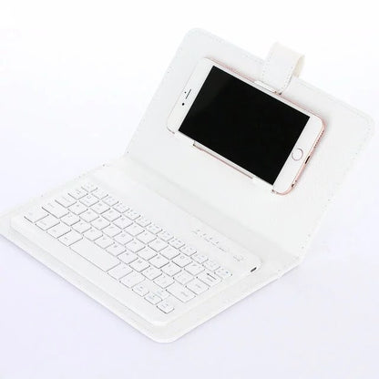 Mobile Phone Bluetooth Keyboard Leather Case