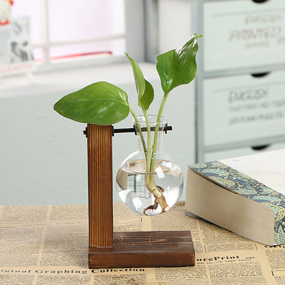 Simple Creative Wooden Glass Vase