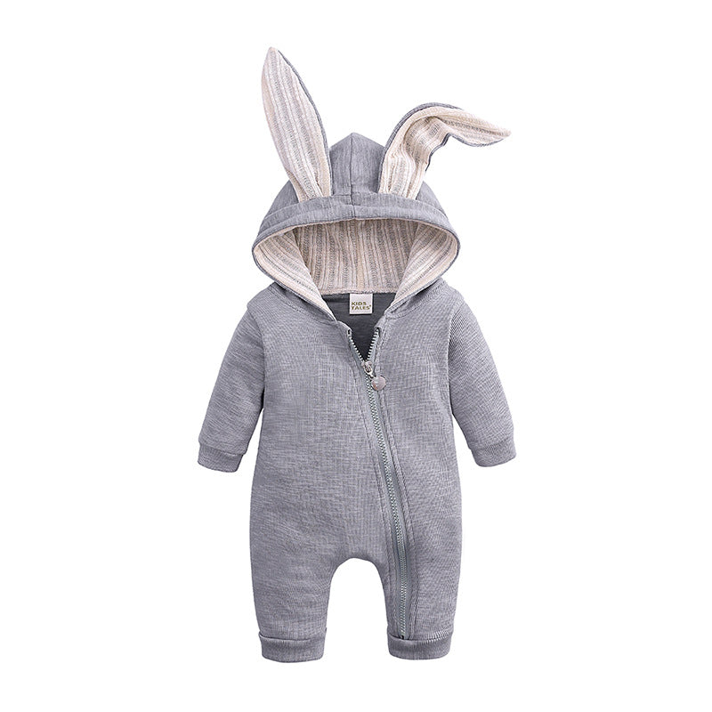 Baby Autumn And Winter Rabbit Ears Long Sleeve Romper