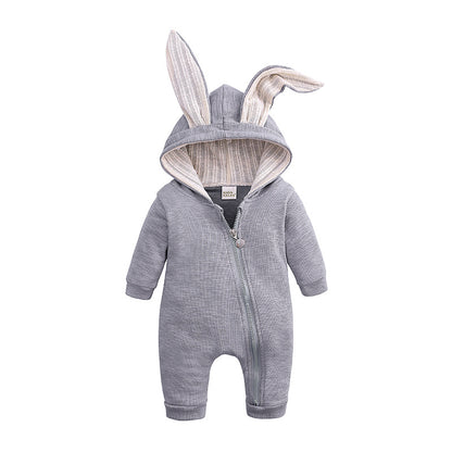 Baby Autumn And Winter Rabbit Ears Long Sleeve Romper