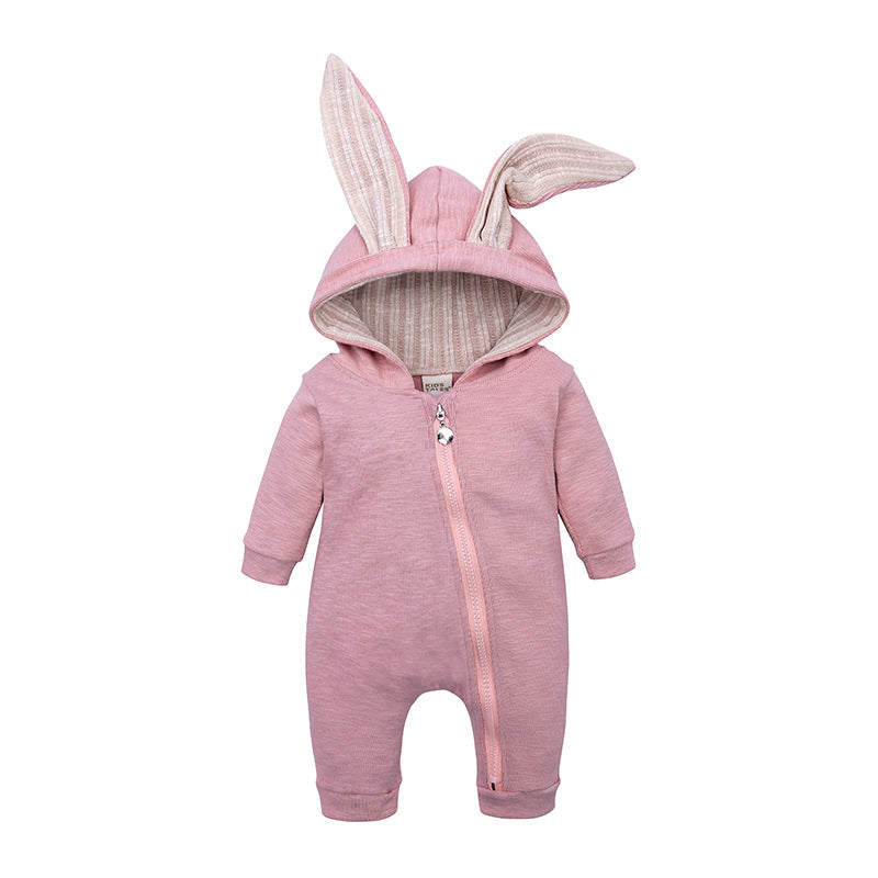 Baby Autumn And Winter Rabbit Ears Long Sleeve Romper