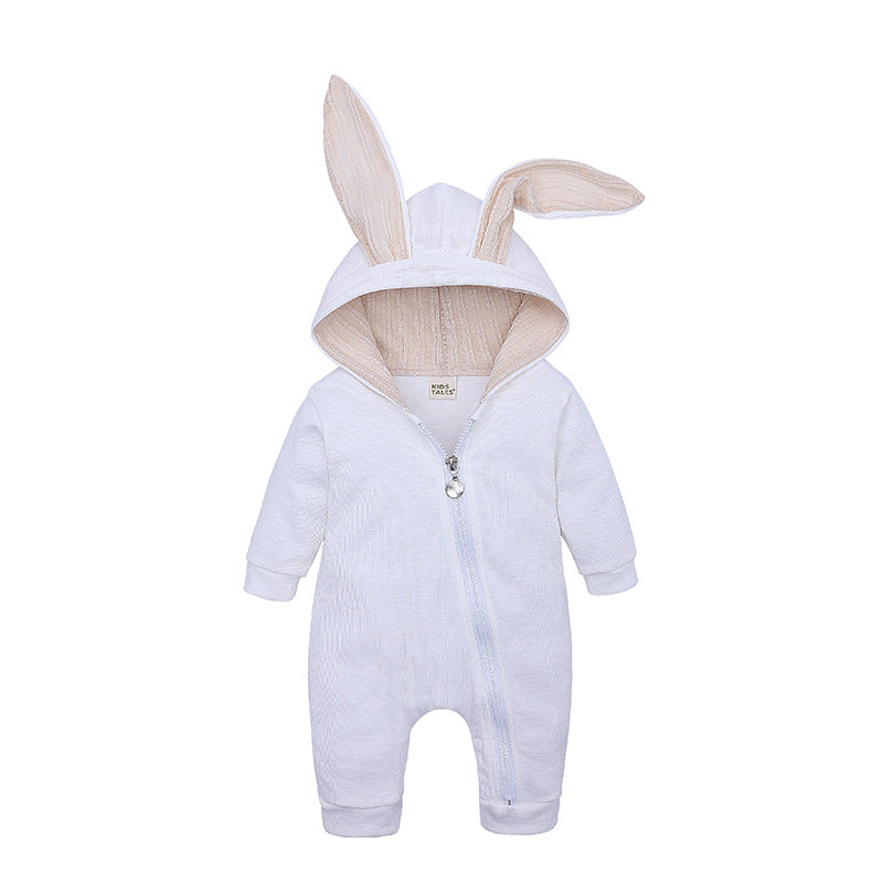 Baby Autumn And Winter Rabbit Ears Long Sleeve Romper