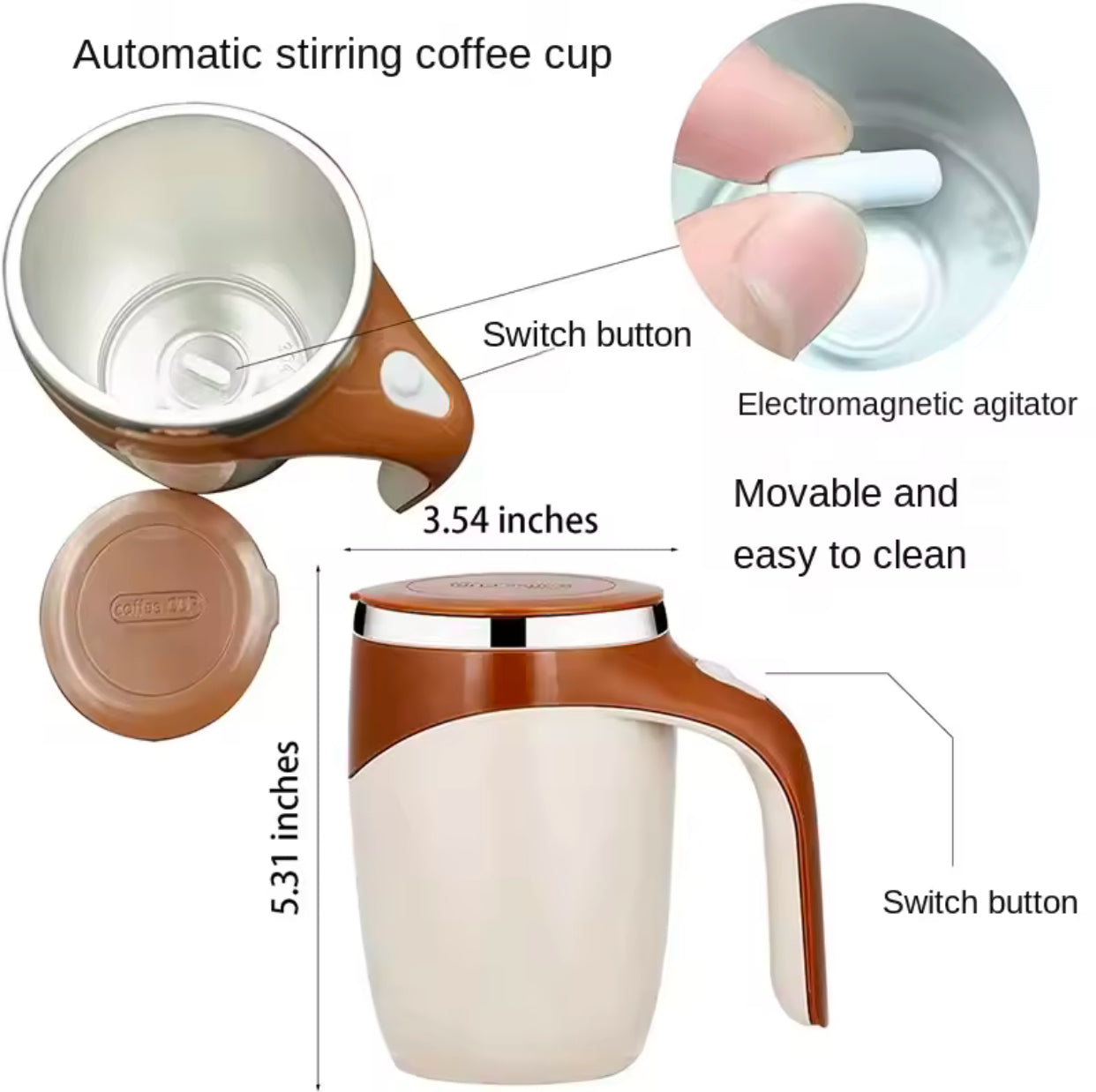 Automatic Stirring Coffee Cup