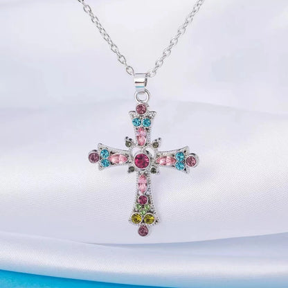 Bohemian Style Crystal Cross Necklace