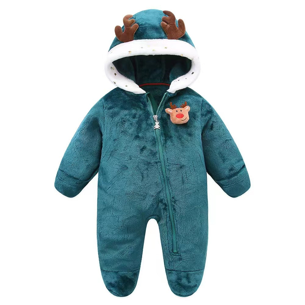 Christmas Cartoon Crawling Clothes With Feet