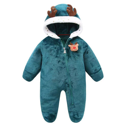 Christmas Cartoon Crawling Clothes With Feet