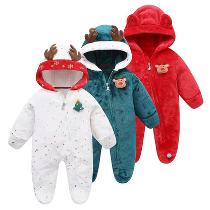 Christmas Cartoon Crawling Clothes With Feet