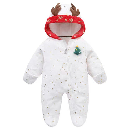 Christmas Cartoon Crawling Clothes With Feet