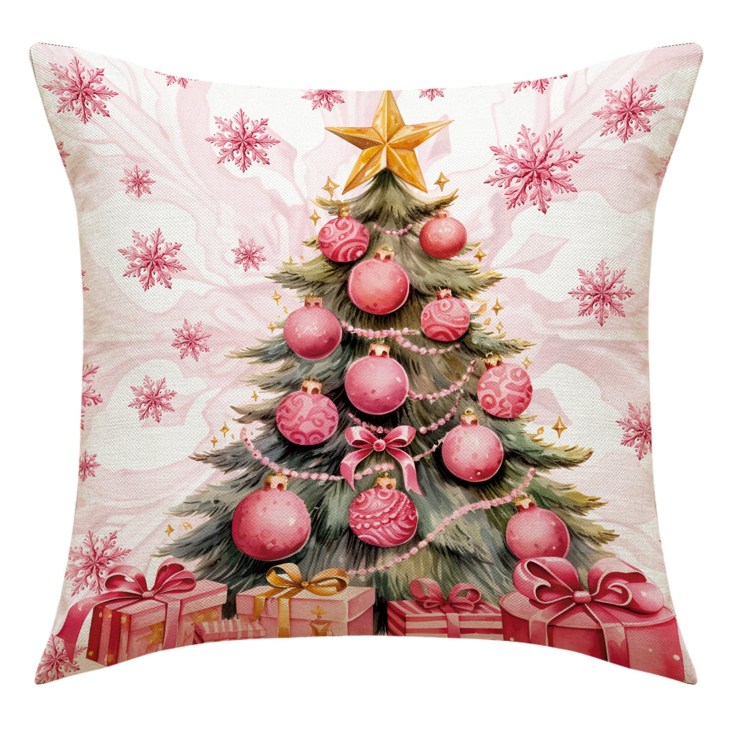 Pink Elk Christmas Pillowcase