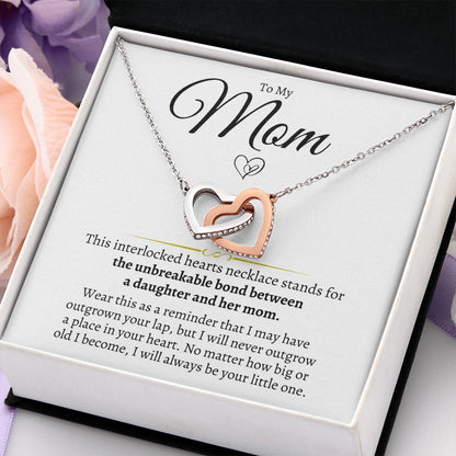 Gift For Mom Two-color Love Heart To Heart Necklace