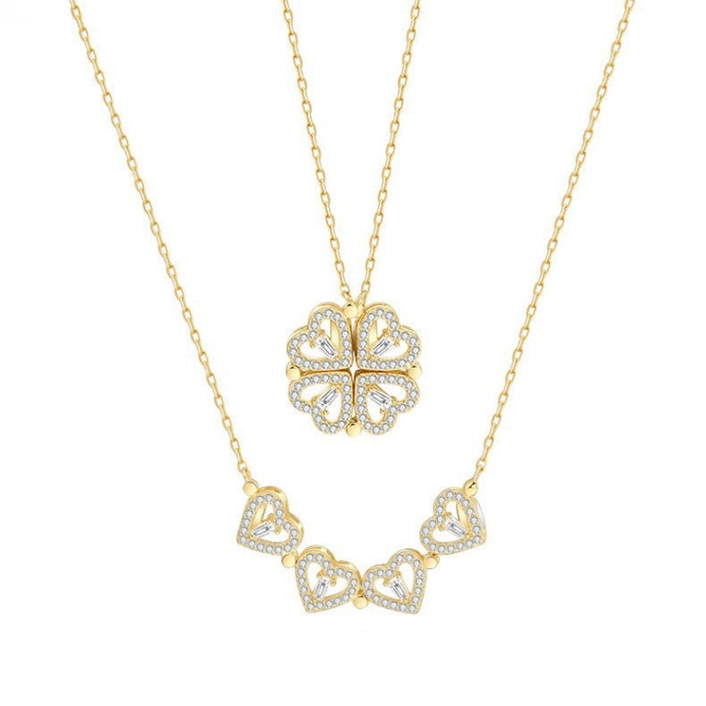 Heart-to-heart Four-leaf Clover Necklace