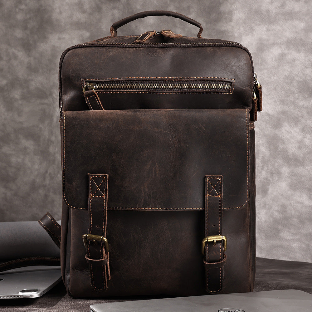 Men's Genuine Leather Retro Backpack