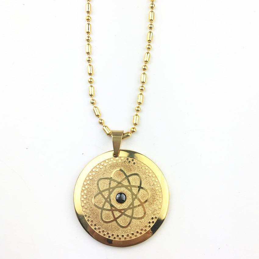 304 Titanium Gold Negative Ion Health Care Energy Pendant