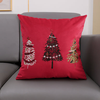 Christmas Tree Embroidered Pillowcase