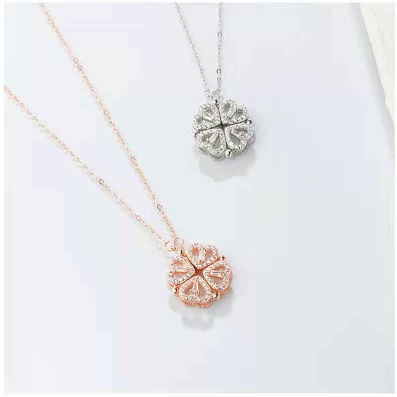 Heart-to-heart Four-leaf Clover Necklace