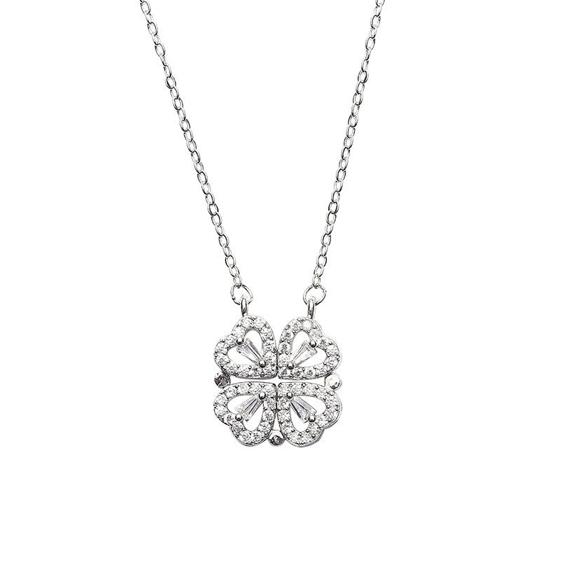 Heart-to-heart Four-leaf Clover Necklace