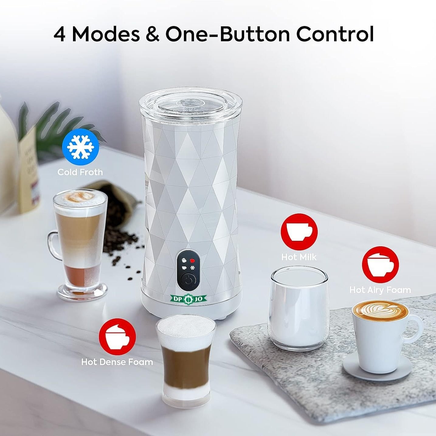 4 In 1 Fully Automatic Hot And Cold Coffee Milk Frother