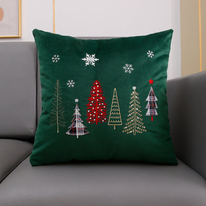 Christmas Tree Embroidered Pillowcase