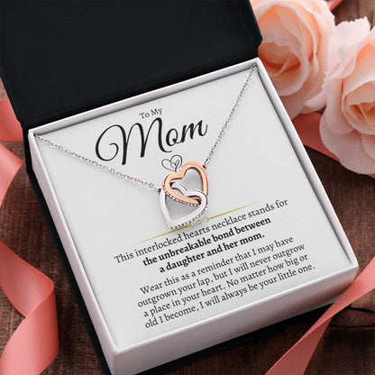 Gift For Mom Two-color Love Heart To Heart Necklace