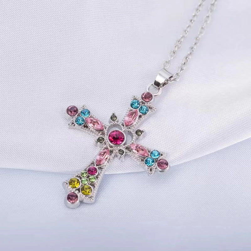 Bohemian Style Crystal Cross Necklace