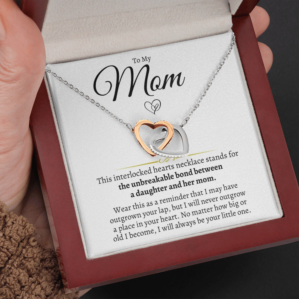 Gift For Mom Two-color Love Heart To Heart Necklace