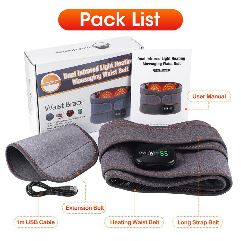 Dual Intrared Light Heating Massaging Waist Belt